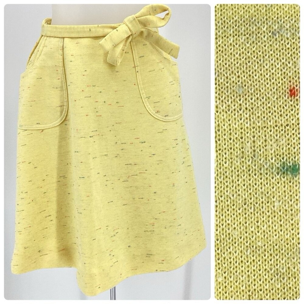 Glen Of Michigan Women’s Wrap Knee Length Skirt Yellow Size Medium/Large 1980’s